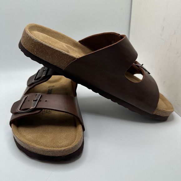 CUSHIONAIRE Women's Cork Footbed Sandal With +Comfort 8.5 BROWN - Picture 6 of 7